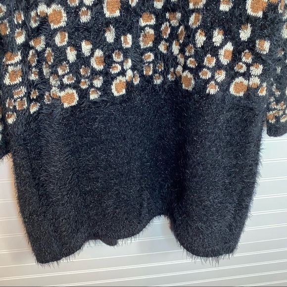 Anthropologie Feathered Leo Cardigan by La Fee Verte - Sz Small Black Motif - Picture 11 of 13